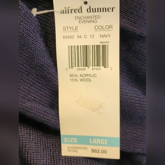 Alfred Dunner Navy Blue Enchanted Evening Sparkly Sweater Size L - Picture 8 of 8